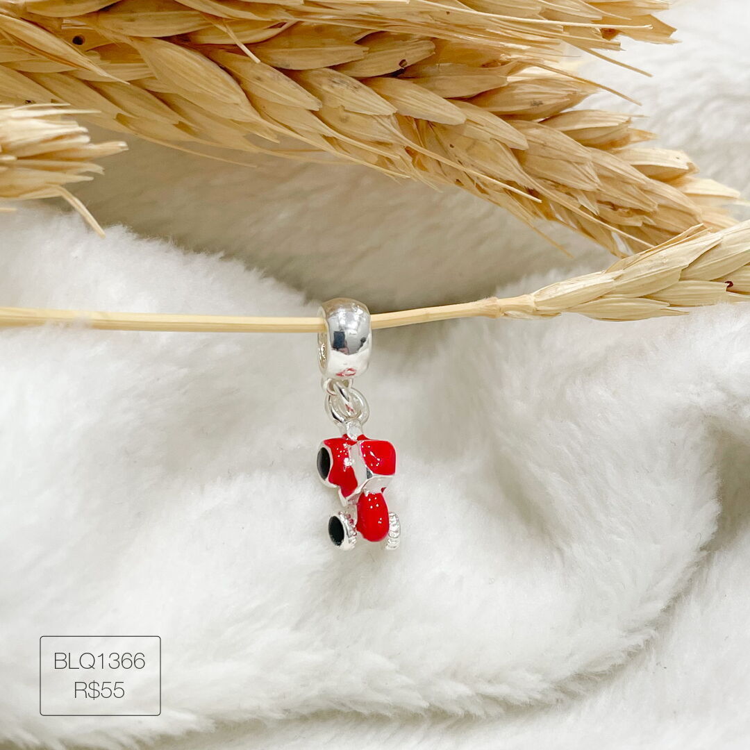 Berloque Trator Vermelho Pendurado Esmaltado Prateado